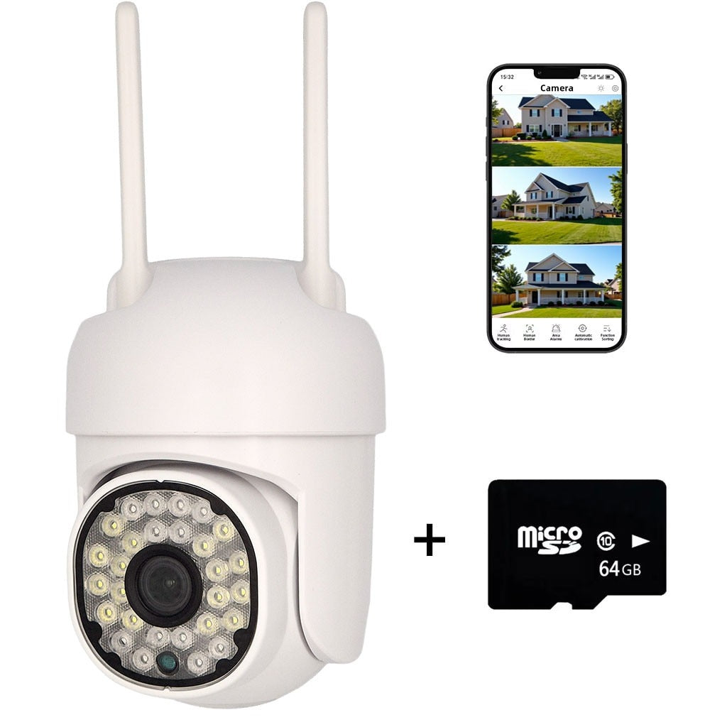 Camera Supraveghere WiFi Exterior/Interior 2MP, Vedere Nocturna Color, Rezistenta Apa IP66, Senzor Miscare, Audio Bidirectional, Alarma, Slot Card SD, Alb